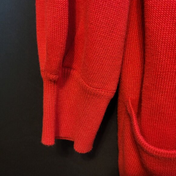 Vintage Cardigan Red Side Effects No Closure Womens Large Nice Drape Pockets - Picture 3 of 6